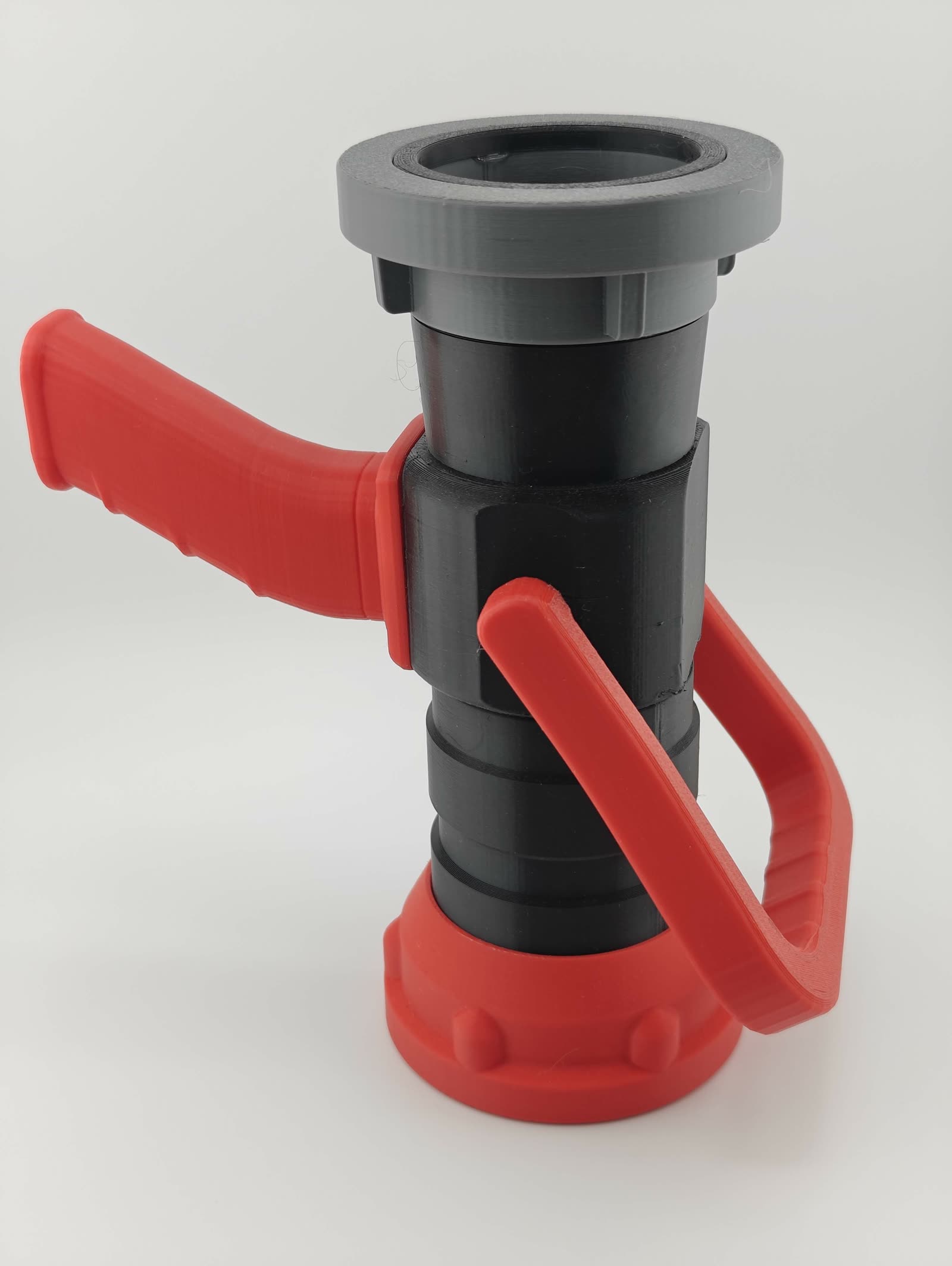 Red and black 3D printed assembled component